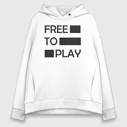 Толстовка оверсайз женская Free to play, цвет: белый