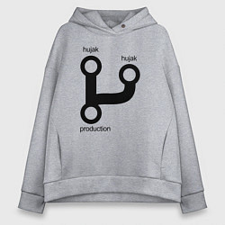 Толстовка оверсайз женская Раз, два и в продакшн, цвет: меланж