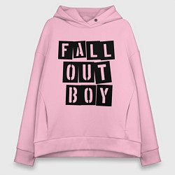 Толстовка оверсайз женская Fall Out Boy: Words цвета светло-розовый — фото 1