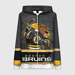 Толстовка на молнии женская Boston Bruins, цвет: 3D-белый
