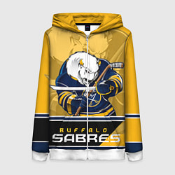 Толстовка на молнии женская Buffalo Sabres, цвет: 3D-белый