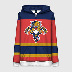 Толстовка на молнии женская Florida Panthers, цвет: 3D-белый