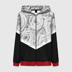 Толстовка на молнии женская Розы, цвет: 3D-красный