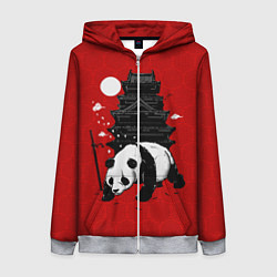 Толстовка на молнии женская Panda Warrior, цвет: 3D-меланж