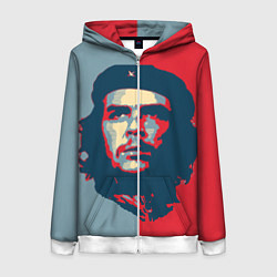 Толстовка на молнии женская Che Guevara, цвет: 3D-белый