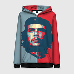 Толстовка на молнии женская Che Guevara, цвет: 3D-черный