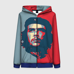Толстовка на молнии женская Che Guevara, цвет: 3D-синий