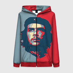 Толстовка на молнии женская Che Guevara, цвет: 3D-красный