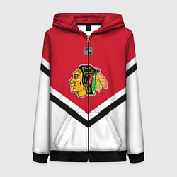 Толстовка на молнии женская NHL: Chicago Blackhawks, цвет: 3D-черный