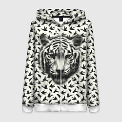Толстовка на молнии женская Tiger Dreams, цвет: 3D-белый