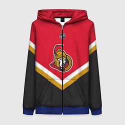Толстовка на молнии женская NHL: Ottawa Senators, цвет: 3D-синий
