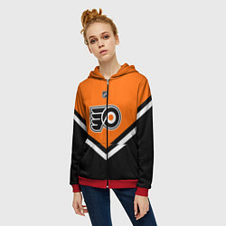 Толстовка на молнии женская NHL: Philadelphia Flyers, цвет: 3D-красный — фото 2