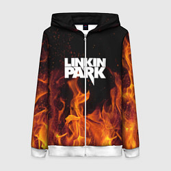 Толстовка на молнии женская Linkin Park: Hell Flame, цвет: 3D-белый