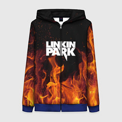 Толстовка на молнии женская Linkin Park: Hell Flame, цвет: 3D-синий