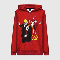 Толстовка на молнии женская Communist Party, цвет: 3D-красный