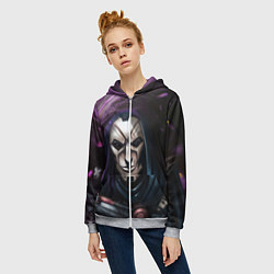 Толстовка на молнии женская Mask, цвет: 3D-меланж — фото 2