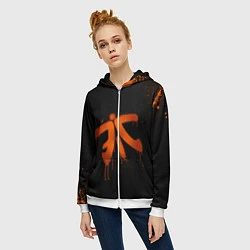 Толстовка на молнии женская Fnatic: Black collection, цвет: 3D-белый — фото 2