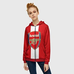 Толстовка на молнии женская Arsenal FC: Red line, цвет: 3D-красный — фото 2