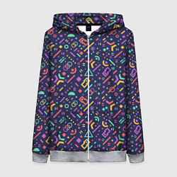 Толстовка на молнии женская Геометрия, цвет: 3D-меланж