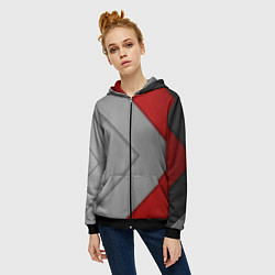 Толстовка на молнии женская Gray arrows, цвет: 3D-черный — фото 2
