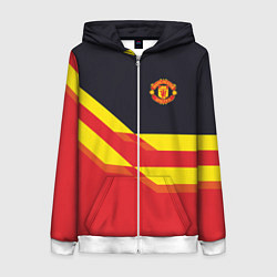 Толстовка на молнии женская Man United FC: Red style, цвет: 3D-белый