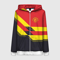 Толстовка на молнии женская Man UTD FC: Black style, цвет: 3D-белый