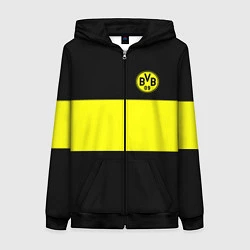 Толстовка на молнии женская Borussia 2018 Black and Yellow, цвет: 3D-черный