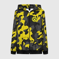 Толстовка на молнии женская Borussia 2018 Military Sport, цвет: 3D-черный