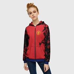 Толстовка на молнии женская FC Manchester United: Red Original, цвет: 3D-синий — фото 2