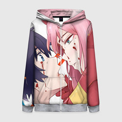 Толстовка на молнии женская Darling in the FranXX, цвет: 3D-меланж