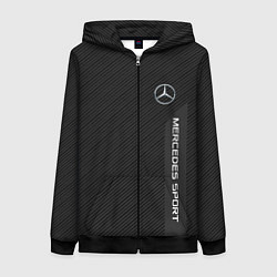 Толстовка на молнии женская Mercedes AMG: Sport Line, цвет: 3D-черный