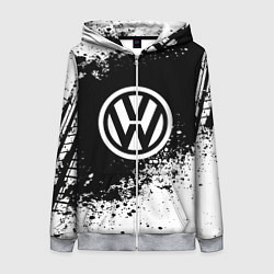 Толстовка на молнии женская Volkswagen: Black Spray, цвет: 3D-меланж