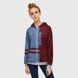 Толстовка на молнии женская Saab, цвет: 3D-меланж — фото 2