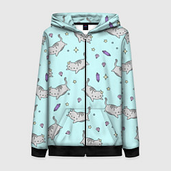 Женская толстовка на молнии Кавайные котики