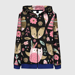 Женская толстовка на молнии Лесные друзья