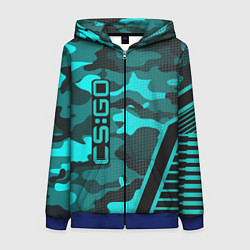 Женская толстовка на молнии CS:GO Blue Camo