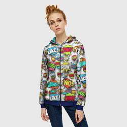 Толстовка на молнии женская Pop art Fashion, цвет: 3D-синий — фото 2