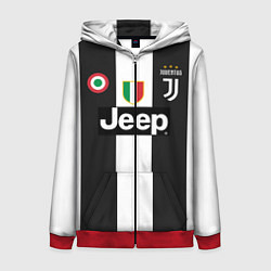 Толстовка на молнии женская FC Juventus 18-19, цвет: 3D-красный