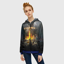 Толстовка на молнии женская TES: Dragon Flame, цвет: 3D-синий — фото 2