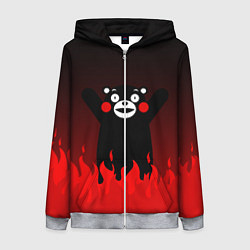 Женская толстовка на молнии Kumamon: Hell Flame