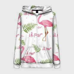 Толстовка на молнии женская Lil Peep: Pink Flamingo, цвет: 3D-белый