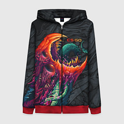 Толстовка на молнии женская CS:GO Hyper Beast Original, цвет: 3D-красный