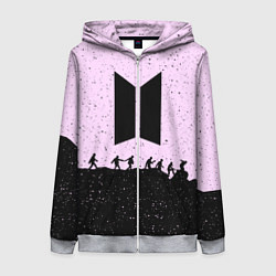 Толстовка на молнии женская Bangtan Boys, цвет: 3D-меланж