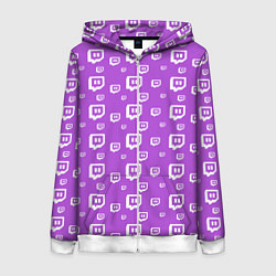 Толстовка на молнии женская Twitch: Violet Pattern, цвет: 3D-белый