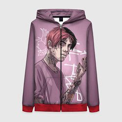 Толстовка на молнии женская Lil Peep, цвет: 3D-красный