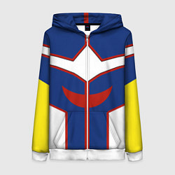 Толстовка на молнии женская ALL MIGHT MY HERO ACADEMIA MHA МОЯ ГЕРОЙСКАЯ АКАДЕ, цвет: 3D-белый