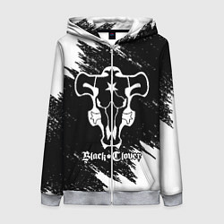 Толстовка на молнии женская ЧЁРНЫЙ КЛЕВЕР, цвет: 3D-меланж