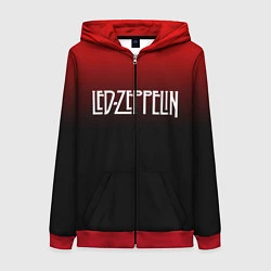 Толстовка на молнии женская Led Zeppelin, цвет: 3D-красный