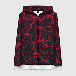 Женская толстовка на молнии Молнии красные абстрактные