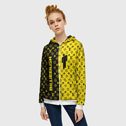 Толстовка на молнии женская BILLIE EILISH x LV Yellow, цвет: 3D-белый — фото 2